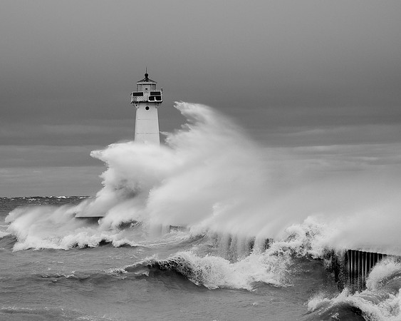 Sodus Point Waves B&W  8x10