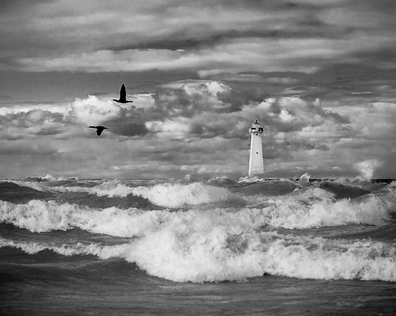 Sodus Point Waves B&W 8x10